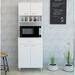 Wade Logan® Blandina Kitchen Pantry w/ Countertop, Closed & Open Storage Wood in White | 67 H x 23.6 W x 13.9 D in | Wayfair