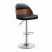 George Oliver Adjustable Height Swivel Bar Stool Upholstered/Leather/Metal/Faux leather in Black/Brown/Gray | 17.71 W x 18.5 D in | Wayfair