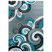 Blue 22 x 0.53 in Area Rug - Orren Ellis Zabala Paisley Turquoise/Gray Area Rug Polypropylene | 22 W x 0.53 D in | Wayfair