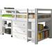 Bintou Twin Platform Loft Bed w/ Bookcase by Harriet Bee kids Wood in White | 43 H x 41 W x 79 D in | Wayfair 1AFFB08E314B48C78D2E83DDB20B7EAC