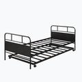 Lark Manor™ Anghard Metal Platform Twin Daybed w/ Trundle Metal in Black | 31 H x 39 W x 77 D in | Wayfair 01662EB102534047B5A1EE504FB42157