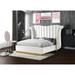 Everly Quinn Cicero Tufted Platform Bed Upholstered/Velvet, Metal in White | 63 H x 97 W x 88 D in | Wayfair FD24A821CF2240EE979817B7546B0FAB