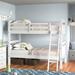 Viv + Rae™ Malakai Twin Over Twin Solid Wood Standard Bunk Bed Solid Wood/Metal in White | 67.25 H x 59.49 W x 81.62 D in | Wayfair