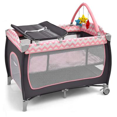 Costway 3-in-1 Portable Baby Playard with Zippered...