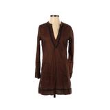 Lands' End Casual Dress - Sweater Dress: Brown Dresses - Women's Size X-Small