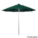 California Umbrella 9' Rd. Aluminum Frame, Fiberglass Rib Patio Umbrella, Push Open,Anodized Silver Finish, Sunbrella Fabric