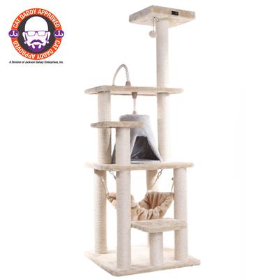 65" Pet Cat Tree With Sisal Rope by Armarkat in Beige