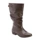 Extra Wide Width Women's The Monica Wide Calf Leather Boot by Comfortview in Brown (Size 7 1/2 WW)