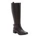 Women's The Donna Wide Calf Leather Boot by Comfortview in Black (Size 12 M)