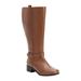 Women's The Donna Wide Calf Leather Boot by Comfortview in Cognac (Size 11 M)