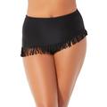 Plus Size Women's Fringe Sarong Skirt by Swimsuits For All in Black (Size 24)