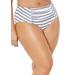 Plus Size Women's Scout High Waist Bikini Bottom by Swimsuits For All in Black White Stripe (Size 14)