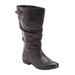 Extra Wide Width Women's The Monica Wide Calf Leather Boot by Comfortview in Black (Size 7 1/2 WW)
