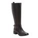 Wide Width Women's The Donna Wide Calf Leather Boot by Comfortview in Black (Size 11 W)