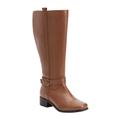 Women's The Donna Wide Calf Leather Boot by Comfortview in Cognac (Size 12 M)