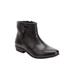 Wide Width Women's The Terri Leather Bootie by Comfortview in Black (Size 9 W)