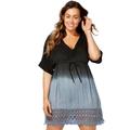 Plus Size Women's Renee Ombre Cover Up Dress by Swimsuits For All in Black Grey Ombre (Size 14/16)
