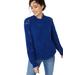 Plus Size Women's Pointelle Mockneck Pullover by ellos in Royal Cobalt (Size 26/28)