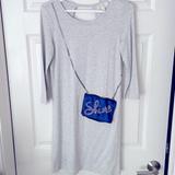 Jessica Simpson Dresses | Jessica Simpson Grey Dress With Bag. Girls Xl | Color: Blue/Gray | Size: Xlg