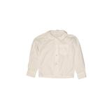 School Apparel Long Sleeve Button Down Shirt: White Solid Tops - Kids Boy's Size X-Small
