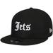 Men's New Era Black York Jets Gothic Script 9FIFTY Adjustable Snapback Hat
