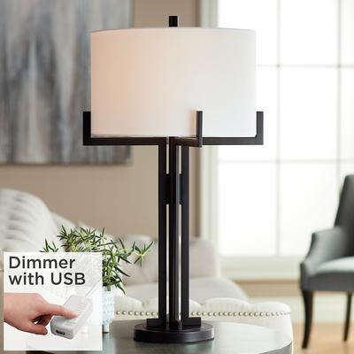 Now For The Idira Black Industrial, Hunter Floor Lamp With Tray Table And Usb Port