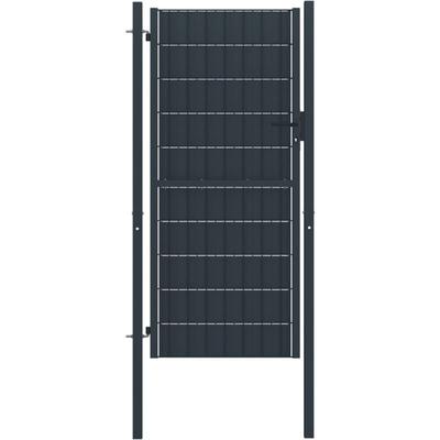 Zauntor pvc und Stahl 100x124 cm Anthrazit Vidaxl Image