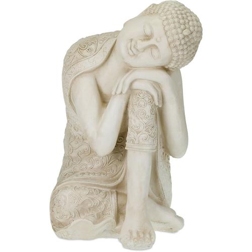 Xxl Buddha Figur, ruhender Gartenbuddha, hbt 61 x 40,5 x 38 cm, wetterfest, frostsicher,