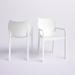 Hashtag Home Adrian Stacking Patio Dining Armchair Plastic/Resin in White, Size 33.0 H x 22.0 W x 21.0 D in | Wayfair