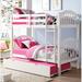 Ezmerelda Twin over Twin Standard Bunk Bed w/ Trundle by Harriet Bee Wood in White | 43 W x 80 D in | Wayfair FD7E465436E245D2B76394C90294BAE2