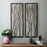 George Oliver Gold Metal Branch Wall Decor Set Metal in Gray/Yellow | 36 H x 13 W x 1.5 D in | Wayfair FCD820E19AC1402C8A59896611E44F6D