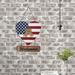 August Grove® Rustic American Flag Front Door Wreath Heart w/ Welcome Sign Patriotic Wall Decoration in Brown | 15 H x 12 W x 0.5 D in | Wayfair