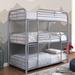 Zord Transitional Twin Metal Triple Bunk Bed with Slatted Guardrails by Furniture of America