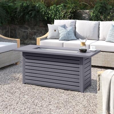 Rectangle Steel Propane Fire Pit Table