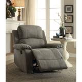 Bina Recliner with External Handle (Motion) -Grey Polished Microfiber