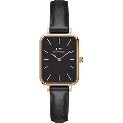 Daniel Wellington - Quadro Pressed Sheffield Uhr (mit schwarzem Lederarmband) Damenuhren 1 ct Schwarz Damen