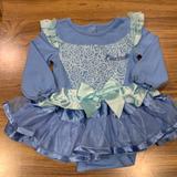 Disney Costumes | Infant Cinderella Dress Onsie 6 Mos | Color: Blue | Size: 6 Mos