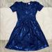 Lularoe Dresses | Lularoe Amelia Blue Dress Elegant Collection | Color: Blue | Size: M
