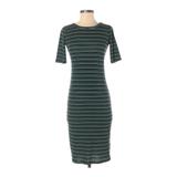 Lularoe Casual Dress - Sheath: Green Stripes Dresses - Women's Size 2X-Small