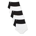 Playtex Women's Maxi Brief 6 Pack Underwear, Black and White, L