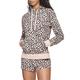 Calvin Klein Women's CK One Cotton Long Sleeve Sweatshirt Pajama Top, Sketched Leopard Print_Honey Almond, X-Large