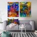 East Urban Home Colour Fusion II Color Fusion II - 2 Piece Wrapped Canvas Painting Set Metal in Blue/Indigo/Yellow | 40 H x 60 W x 1.5 D in | Wayfair