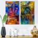 East Urban Home Colour Fusion II Color Fusion II - 2 Piece Wrapped Canvas Painting Set Canvas in Blue/Indigo/Yellow | 20 H x 24 W x 1 D in | Wayfair