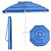 Arlmont & Co. Yurig 7.2 Ft Portable Beach Umbrella Tilt Sand Anchor Cup Holder W/carry Bag Metal in Blue/Navy | 79 W x 79 D in | Wayfair