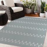White 48 x 0.08 in Area Rug - Union Rustic Abitha Geometric Blue/Ivory Indoor/Outdoor Area Rug Polyester | 48 W x 0.08 D in | Wayfair