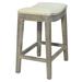 Lark Manor™ Arloe Counter & Bar Stool Wood/Upholstered/Leather in Gray/Brown | 30.5 H x 21 W x 14.5 D in | Wayfair B7D3AFBBD7B64A029F03C0D0B01D1815