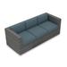 Wade Logan® Suffern 89.75" Wide Patio Sofa w/ Sunbrella Cushions All - Weather Wicker/Metal in Gray | 32.25 H x 89.75 W x 34.75 D in | Wayfair