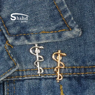 Broche serpent Caduceus avec Logo de l'organisation mondiale de la santé Badge de bien-être médical