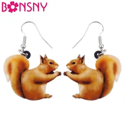 Bonsny-Boucles d'oreilles en acrylique SLaura rel pour femmes et filles bijoux animaux fantaisie