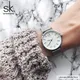 SK-Montre-bracelet en acier inoxydable pour femme maille argentée super fine marque supérieure